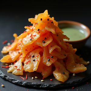Karikari Chicken Skin with Togarashi-Sesame Crust inspired by O Ya