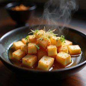 Silken Tofu Tempura with Aged Dashi Broth inspired by O Ya