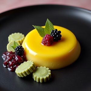 Yuzu Curd with Matcha Shortbread and Berry Compote inspired by O Ya