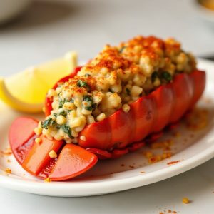 Baked Stuffed Lobster A La Hawthorne inspired by Anthony's Pier 4