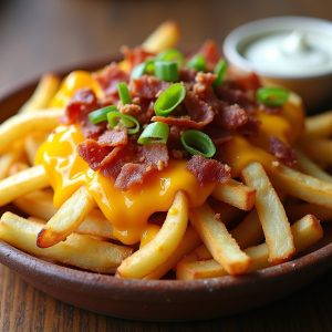 Loaded Fries with Bacon and Cheese inspired by The Blue Diner