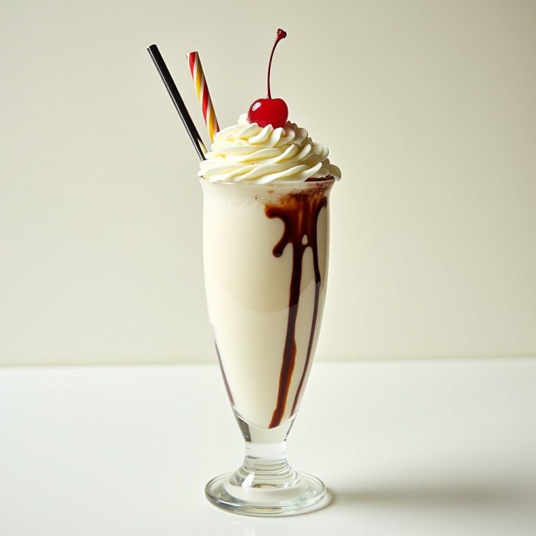 Creamy Vanilla Milkshake with Whipped Cream inspired by The Blue Diner