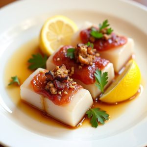 Broiled Shad Roe with Crispy Bacon and Brown Butter inspired by Dini's Sea Grill