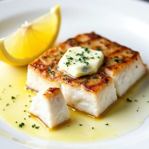 Broiled Swordfish Steak with Herb Butter inspired by Dini's Sea Grill