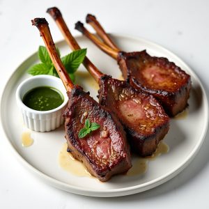 Broiled Lamb Chops with Classic Mint Sauce inspired by Dini's Sea Grill