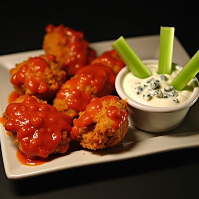 Spicy Buffalo Chicken Fingers with Blue Cheese Dressing inspired by Hilltop Steakhouse