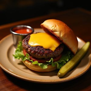 Classic Steakhouse Burger with Custom Toppings inspired by Hilltop Steakhouse