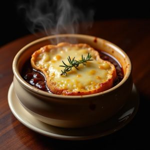 French Onion Soup with Gruyère Crouton inspired by Hilltop Steakhouse