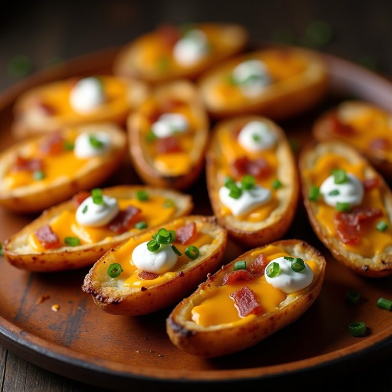 Loaded Potato Skins with Cheese and Bacon inspired by Hilltop Steakhouse