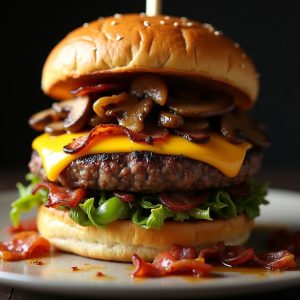 Sioux City Loaded Burger with Sautéed Toppings inspired by Hilltop Steakhouse