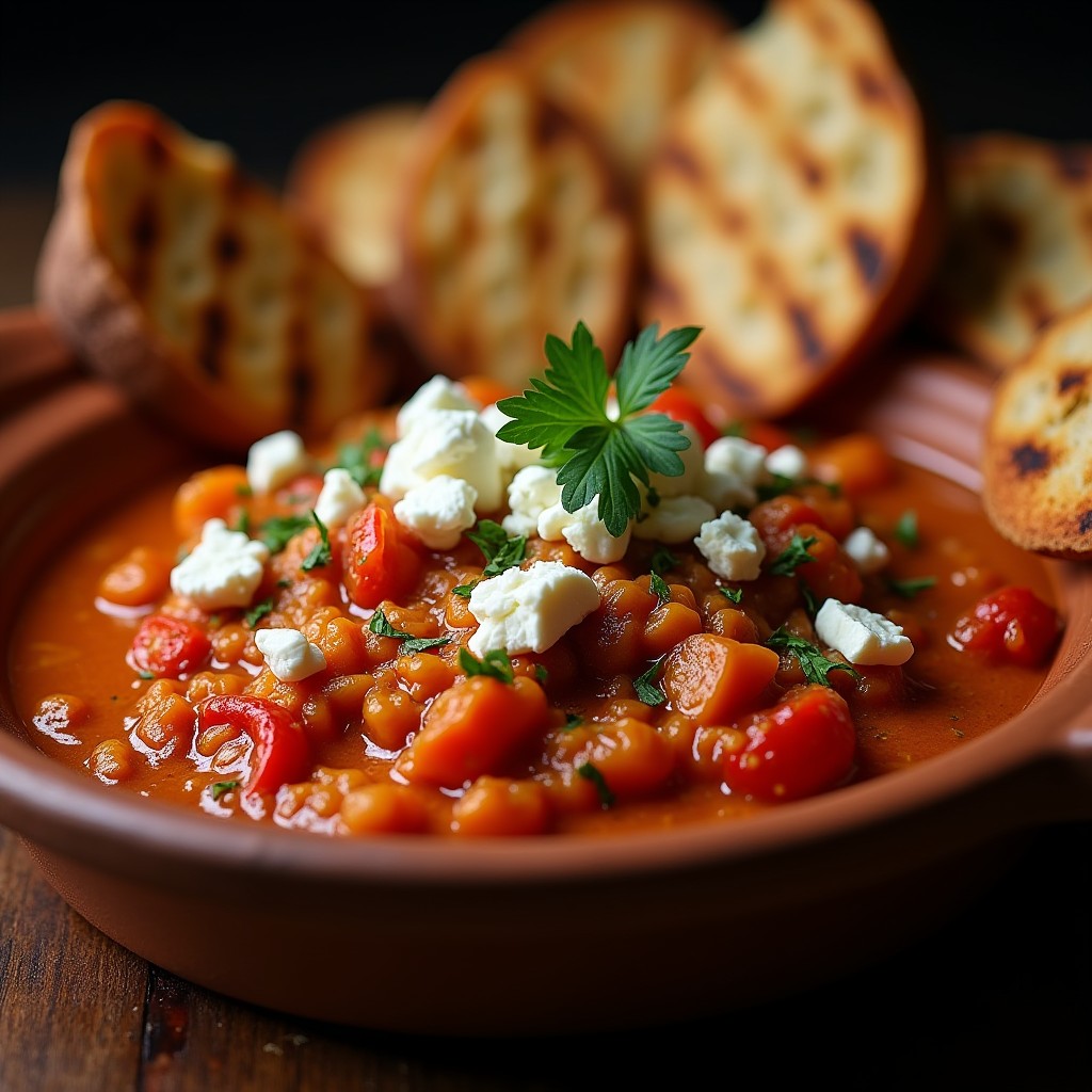 Fergess Lock 50 Inspired Albanian Fergese with Grilled Bread - massappetite.com
