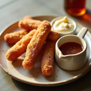 Churro French Toast Sticks with Cream Cheese Icing inspired by Lock 50