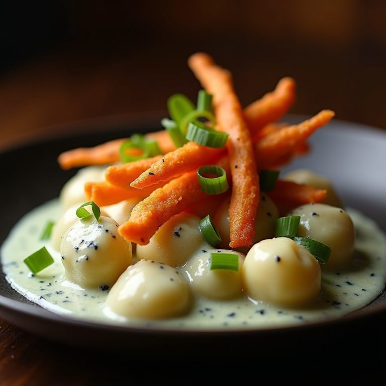 Potato Gnocchi with Blue Cheese and Fried Sweet Potatoes inspired by Lock 50