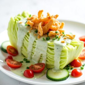 Iceberg Wedge Salad with Green Goddess Dressing & Pork Cracklings inspired by Locke-Ober