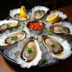 Assorted East Coast Oysters with Mignonette inspired by Locke-Ober