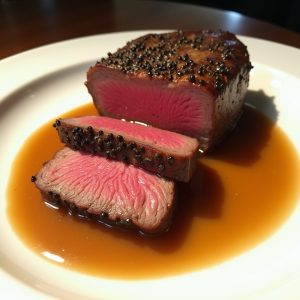 Prime Steak Au Poivre inspired by Locke-Ober