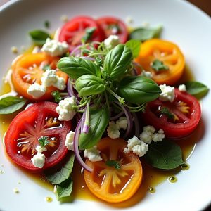 Heirloom Tomato Salad with Jasper Hill Blue Cheese inspired by Locke-Ober