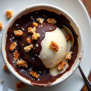 Almond Cremolata with Dark Chocolate Magic Shell and Sea Salt inspired by Oleana