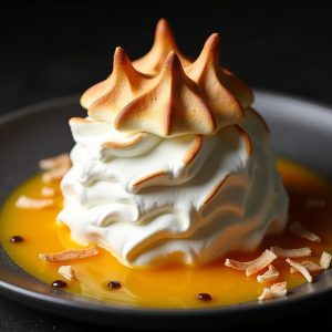 Coconut Baked Alaska with Passion Fruit Caramel inspired by Oleana