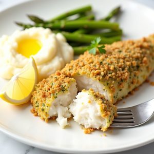New England Baked Scrod with Lemon-Herb Crumb Topping inspired by The Student Prince & The Fort Restaurant