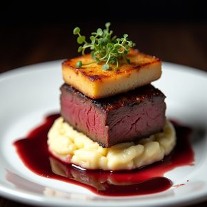 Filet Mignon Rossini with Foie Gras and Truffle-Infused Potatoes inspired by Aujourd'hui