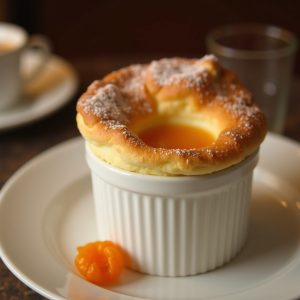 Grand Marnier Soufflé with Orange Crème Anglaise inspired by Aujourd'hui