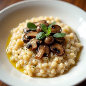 Truffle Risotto with Parmesan and Wild Mushrooms inspired by Aujourd'hui
