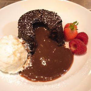 Warm Chocolate Lava Cake with Vanilla Ice Cream inspired by The Barnacle