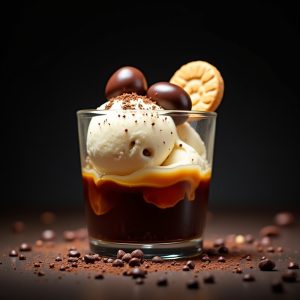 Affogato with Vanilla Bean Gelato and Espresso inspired by Biba
