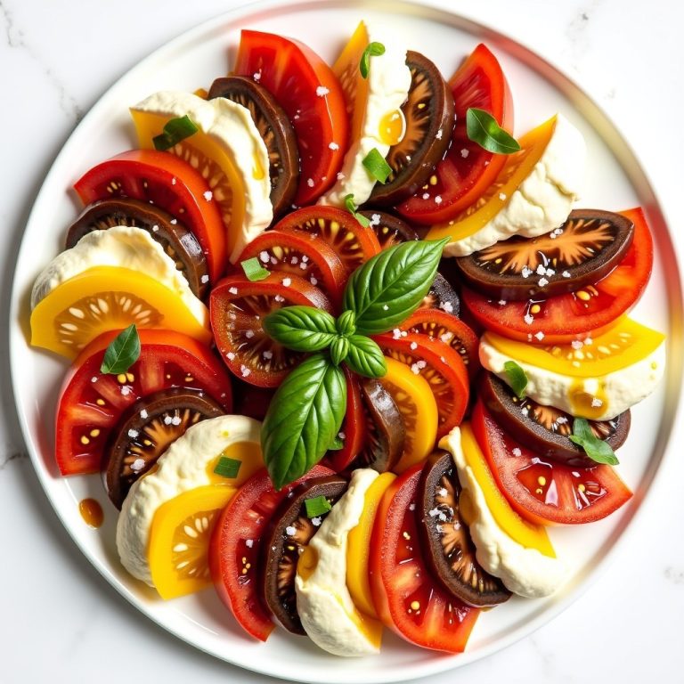 Caprese Salad with Heirloom Tomatoes and Buffalo Mozzarella inspired by Biba