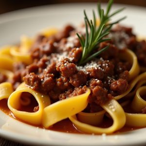 Pappardelle al Ragù di Cinghiale with Red Wine Reduction inspired by Biba