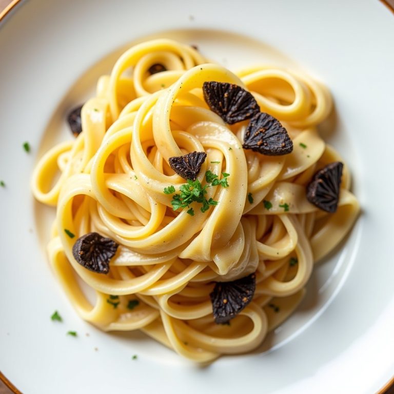 Tagliatelle al Tartufo with Black Truffle Cream Sauce inspired by Biba