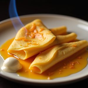 Crêpes Suzette with Grand Marnier Flambé inspired by Café Budapest