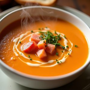 Lobster Bisque with Cognac and Fresh Herbs inspired by Café Budapest