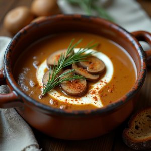 Hungarian Mushroom Soup with Dill and Paprika inspired by Café Budapest