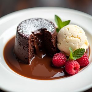 Chocolate Lava Cake with Vanilla Bean Ice Cream inspired by The Ground Round
