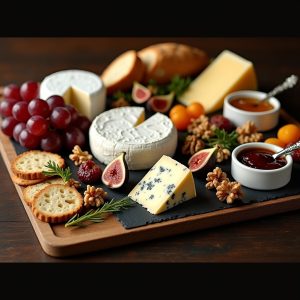 Artisanal French Cheese Plate with Fig Jam and Honey inspired by The Hungry I